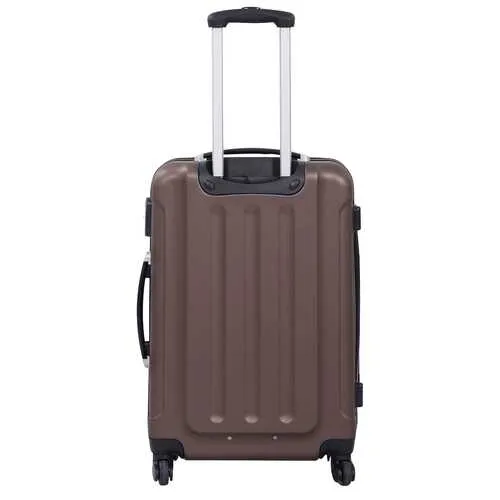 3 Pcs GLOBALWAY Luggage Trolley Case Set Brown