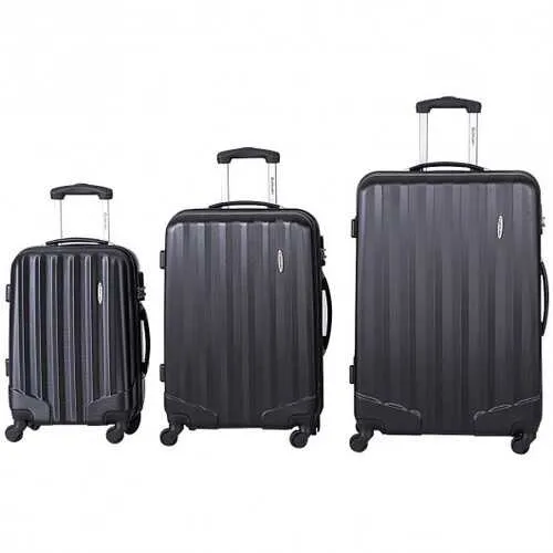 3 pcs Luggage Travel Set Bag with Lock-Black