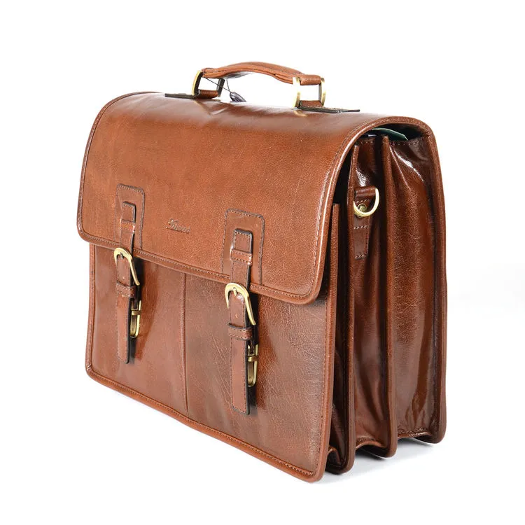 Ashwood Chelsea Range Brown Leather Gareth Briefcase