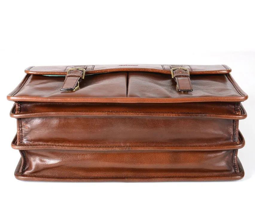 Ashwood Chelsea Range Brown Leather Gareth Briefcase