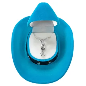 AWST Int'l Western Spur Necklace w/Colorful Cowboy Hat Gift Box