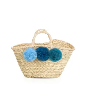 Bohemia Design Mini Pom Pom Basket – Blue Ombre