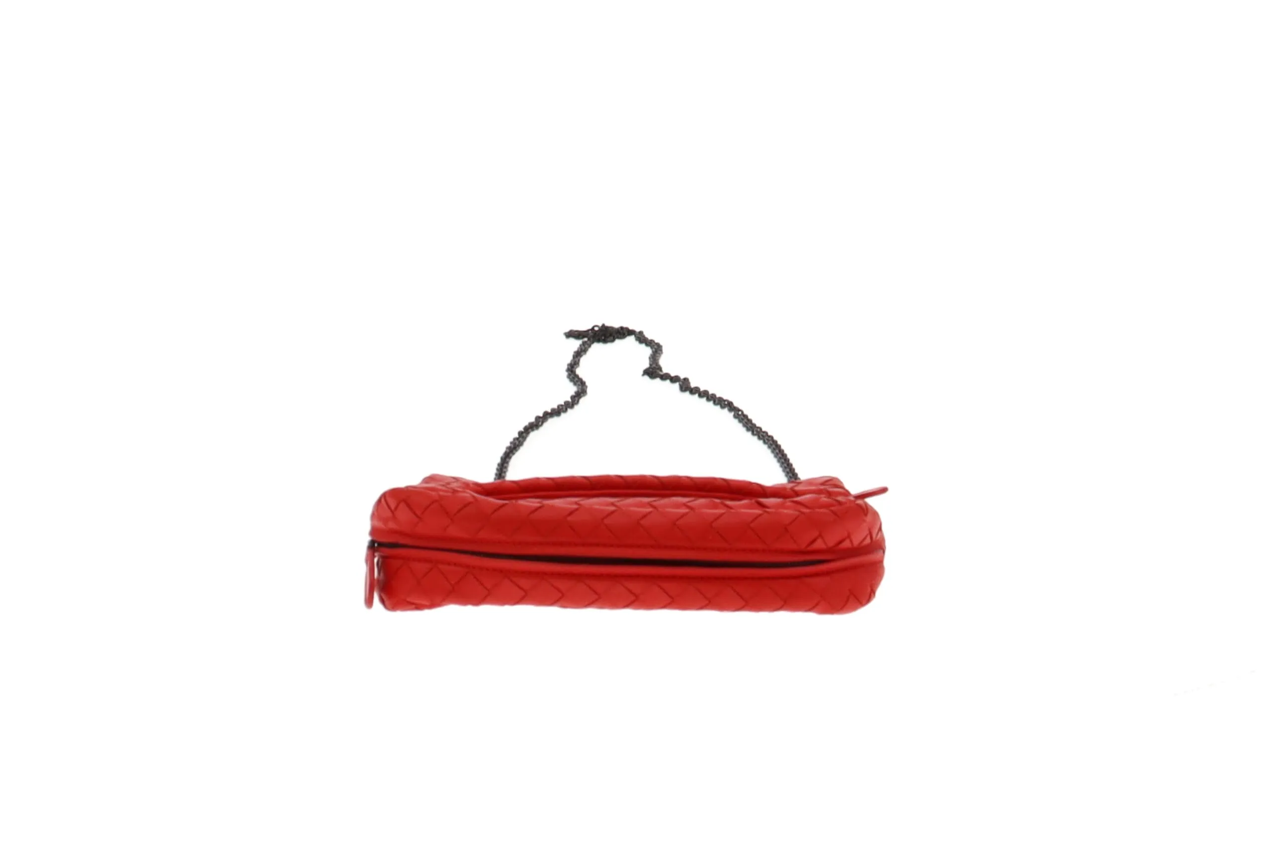 Bottega Veneta Red Mini Intrecciato Multi Zip Crossbody