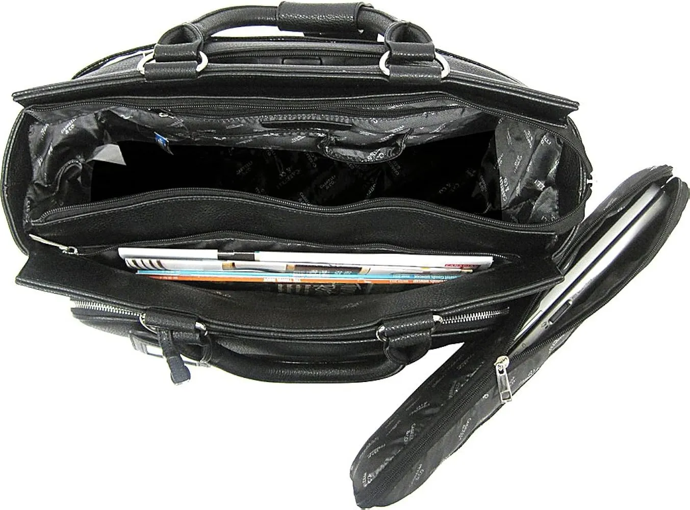 Cabrelli Sally Solid Carry on Rollerbrief Black/White/Cognac