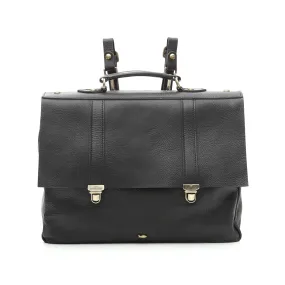 Campomaggi Leather Briefcase Backpack, Black