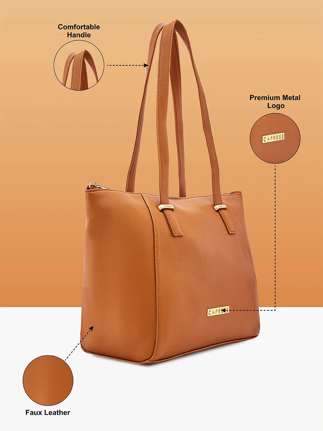 Caprese Afra Tote Medium Tan