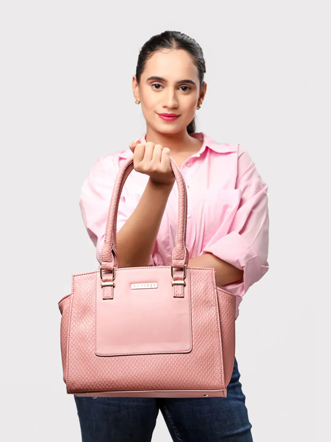 Caprese Fiona Tote Medium Office Handbag Light Pink