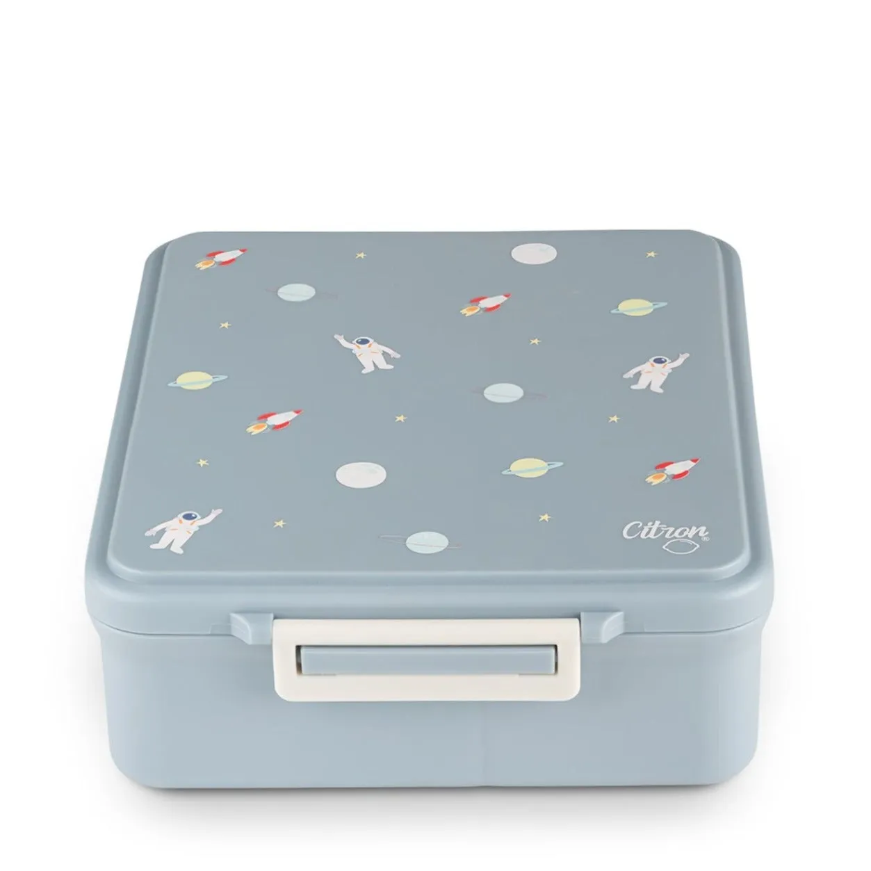 Citron Grand Lunchbox with Insulated Food Jar and Saucer - Spaceship - Dusty Blue