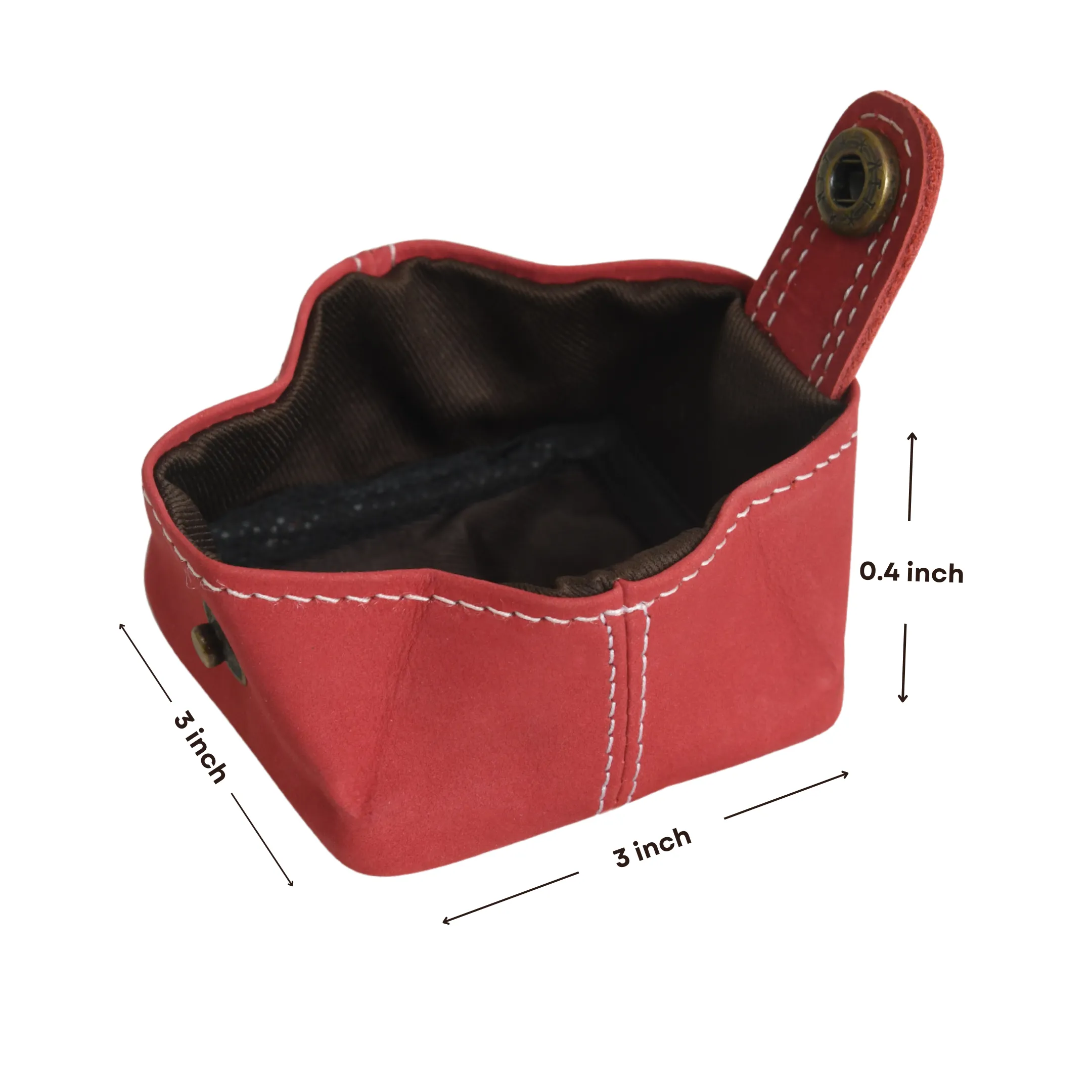 Classic Red Velvet Premium Leather Mini Coin Pouch for Men Women