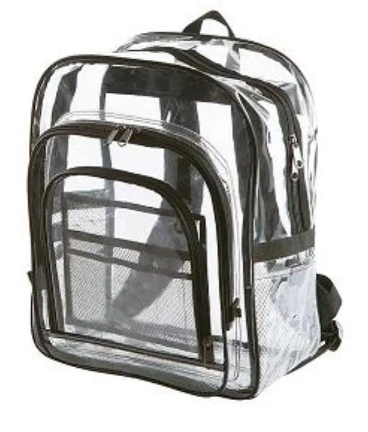 Clear Bookbags For School Multi Pocket With Mask & Hand Sanitizer