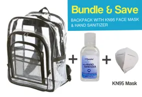 Clear Bookbags For School Multi Pocket With Mask & Hand Sanitizer