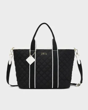 Diamond Stitch Tote Bag in Black