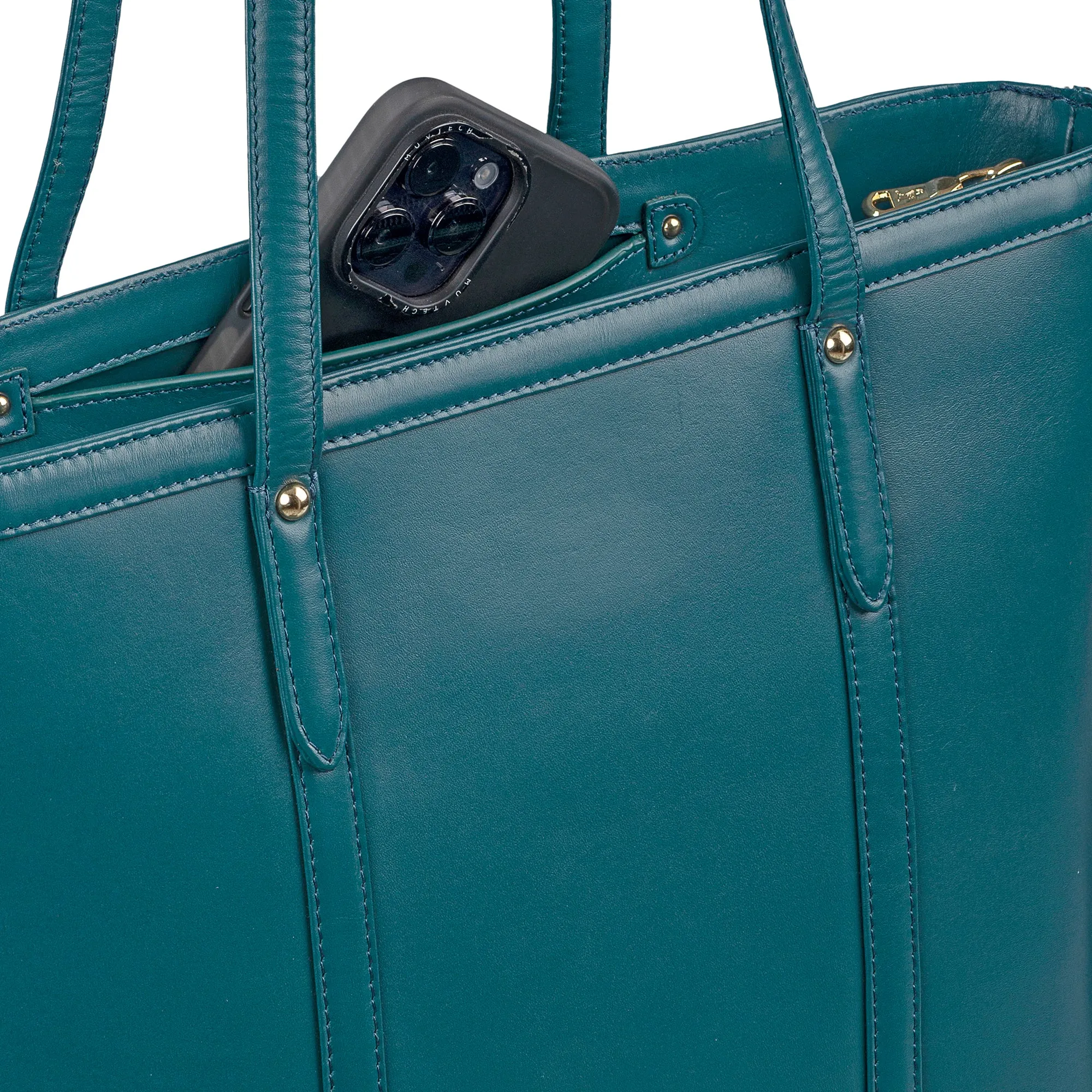 Elegant Tote Bag For Woman |Genuine Leather Handbag for Ladies | Ideal For Office & Travel | Color: Teal Blue