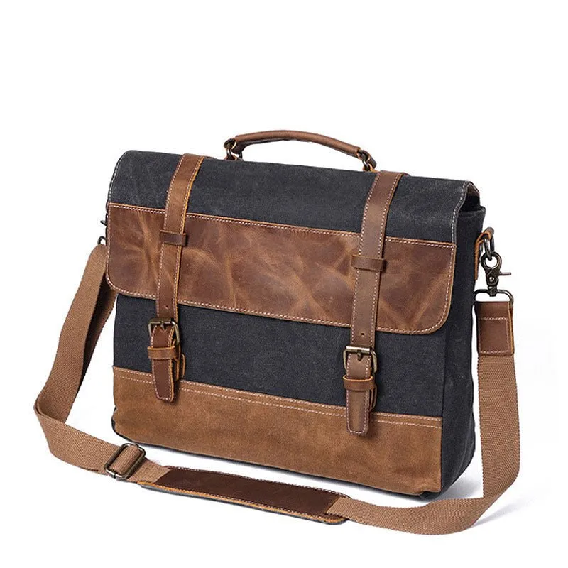 Fashion Men's Canvas Shoulder Messenger Bag Briefcase