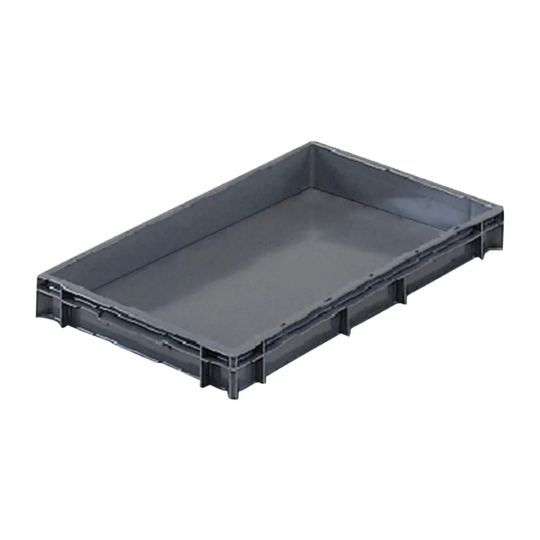 FU494 Grey Solid Stacking Container Small 600x400x75mm