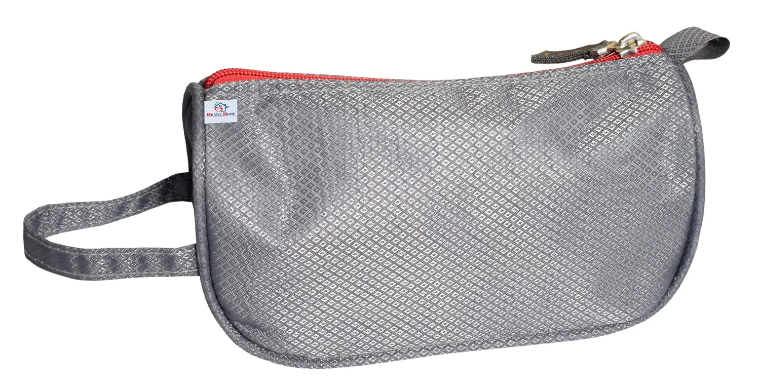 Heart Home Travel Toiletry Bag Shaving Dopp Kit, Pack of 2 (Grey)