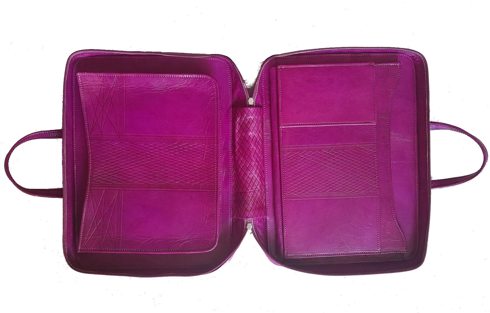 Heritage Portfolio Briefcase - Fuchsia - Triangles