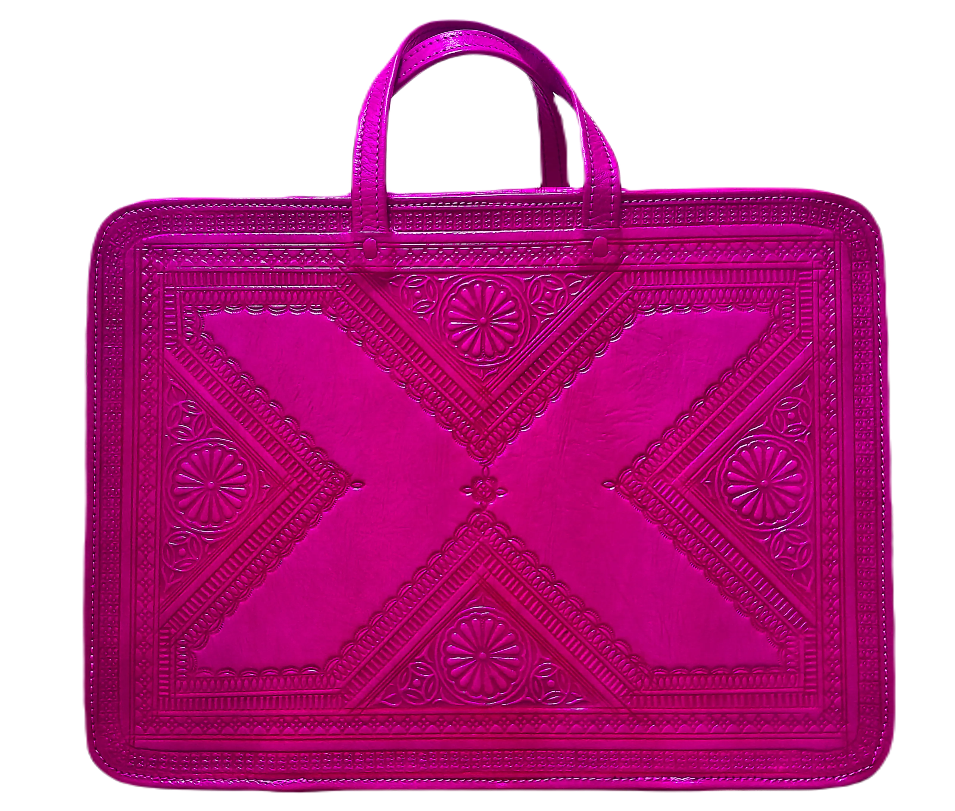 Heritage Portfolio Briefcase - Fuchsia - Triangles