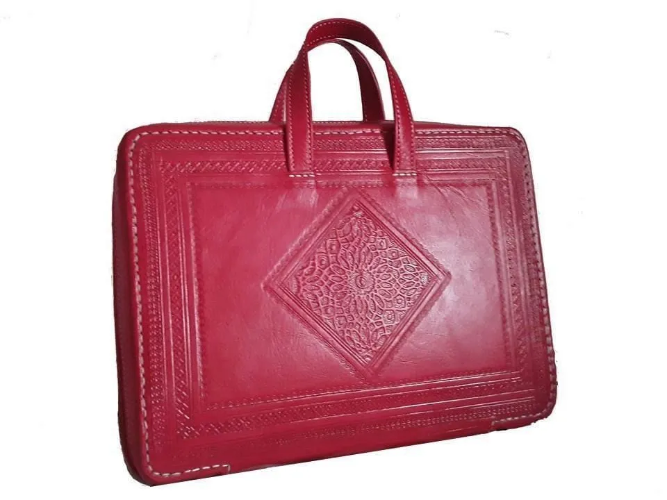 Heritage Portfolio Briefcase - Red - Triangles