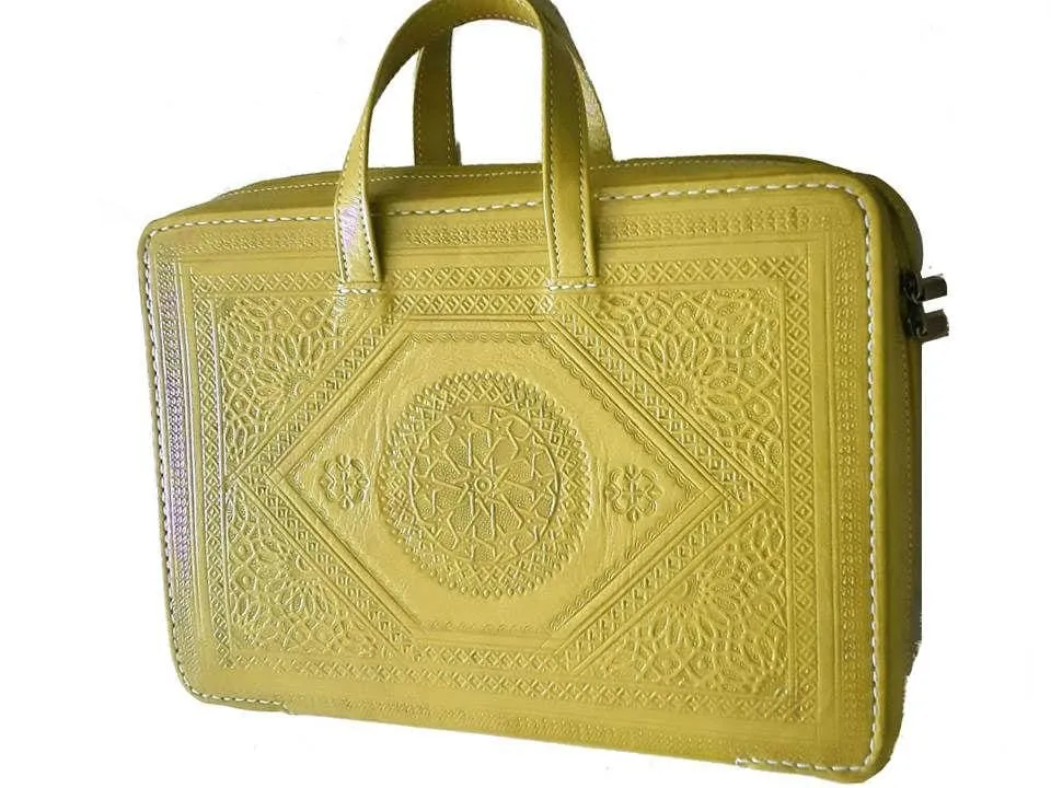 Heritage Portfolio Briefcase - Yellow - Zellige