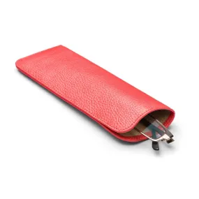 Large Leather Glasses Case - Pink