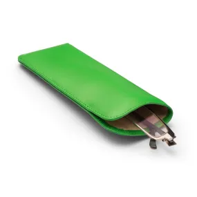 Large Leather Glasses Case - Soft Emerald