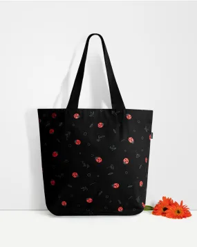 Large Zipper Tote Bag - Beetles