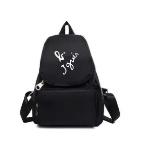 Leisure Letter Print and Nylon Design Satchel For Women - Black