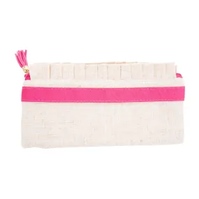 Linen Ruffle Pouch