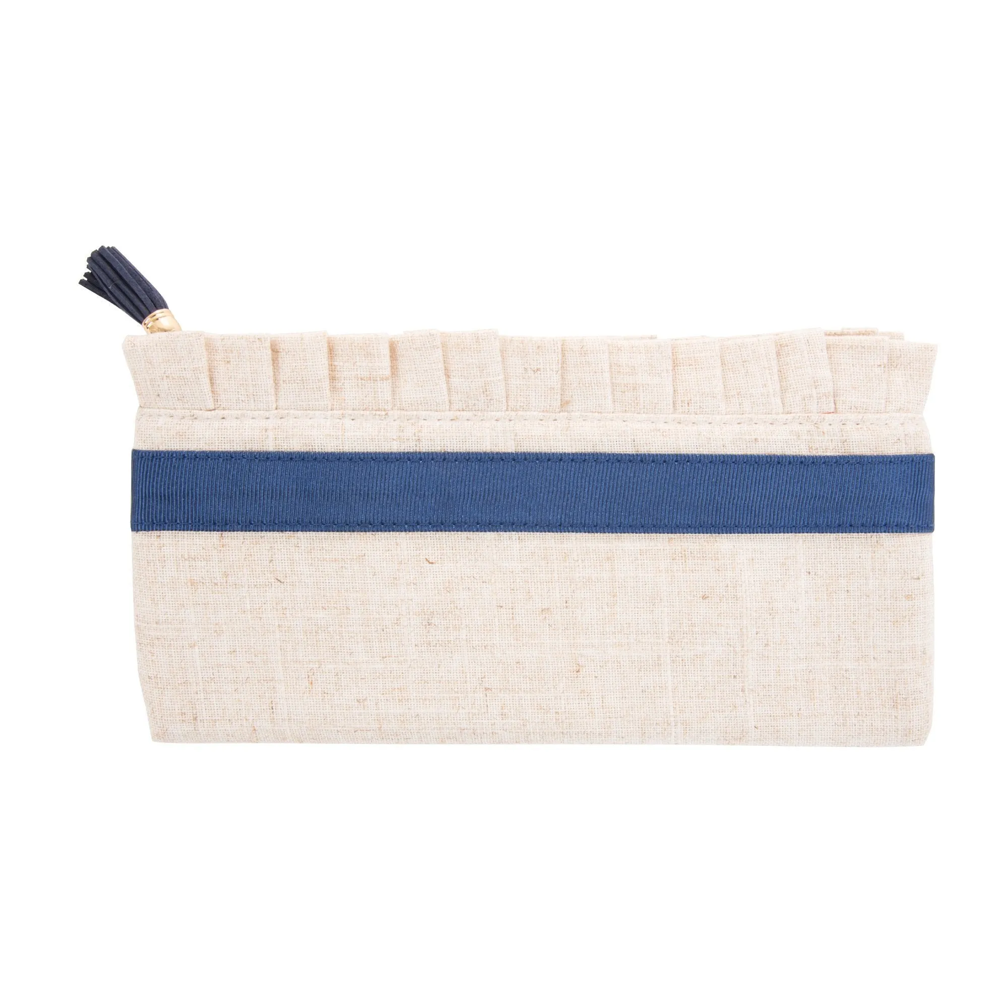 Linen Ruffle Pouch