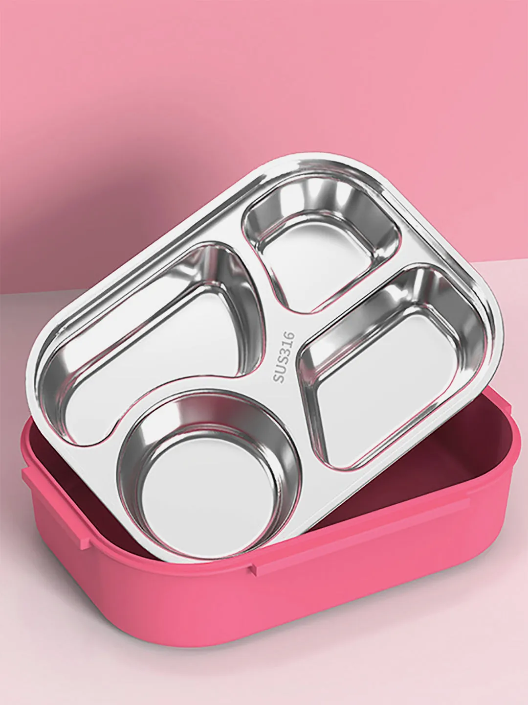 Little Surprise Box Foxy Big Size Stainless Steel Lunch Box with Matching Lunch Bag