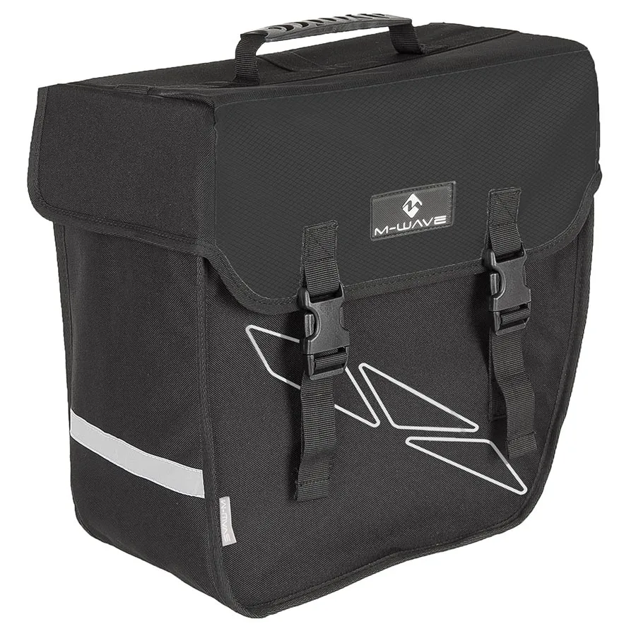 M-Wave Amsterdam 18L Single Pannier Bag Durable Left-Mounting 18L Bag with Reflective Stripes