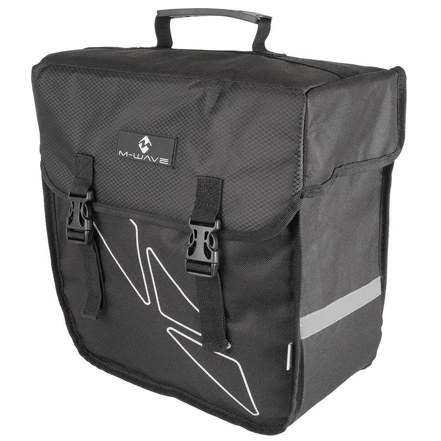 M-Wave Amsterdam 18L Single Pannier Bag Durable Left-Mounting 18L Bag with Reflective Stripes