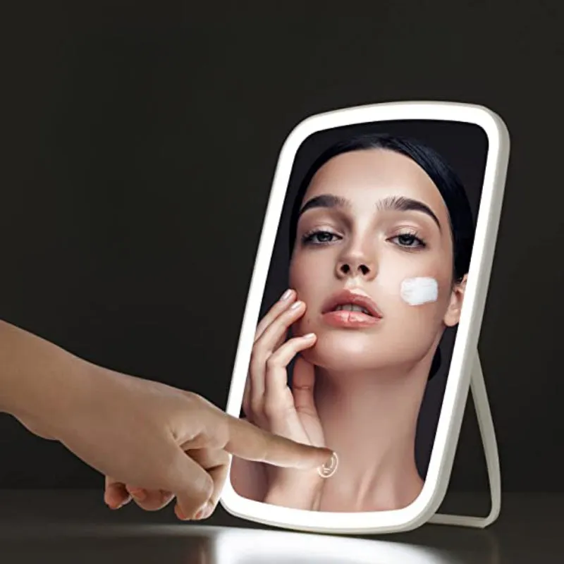 Makeup Mirror - Touch Screen Vanity Mirror with LED Brightness Adjustable Portable USB Rechargeable