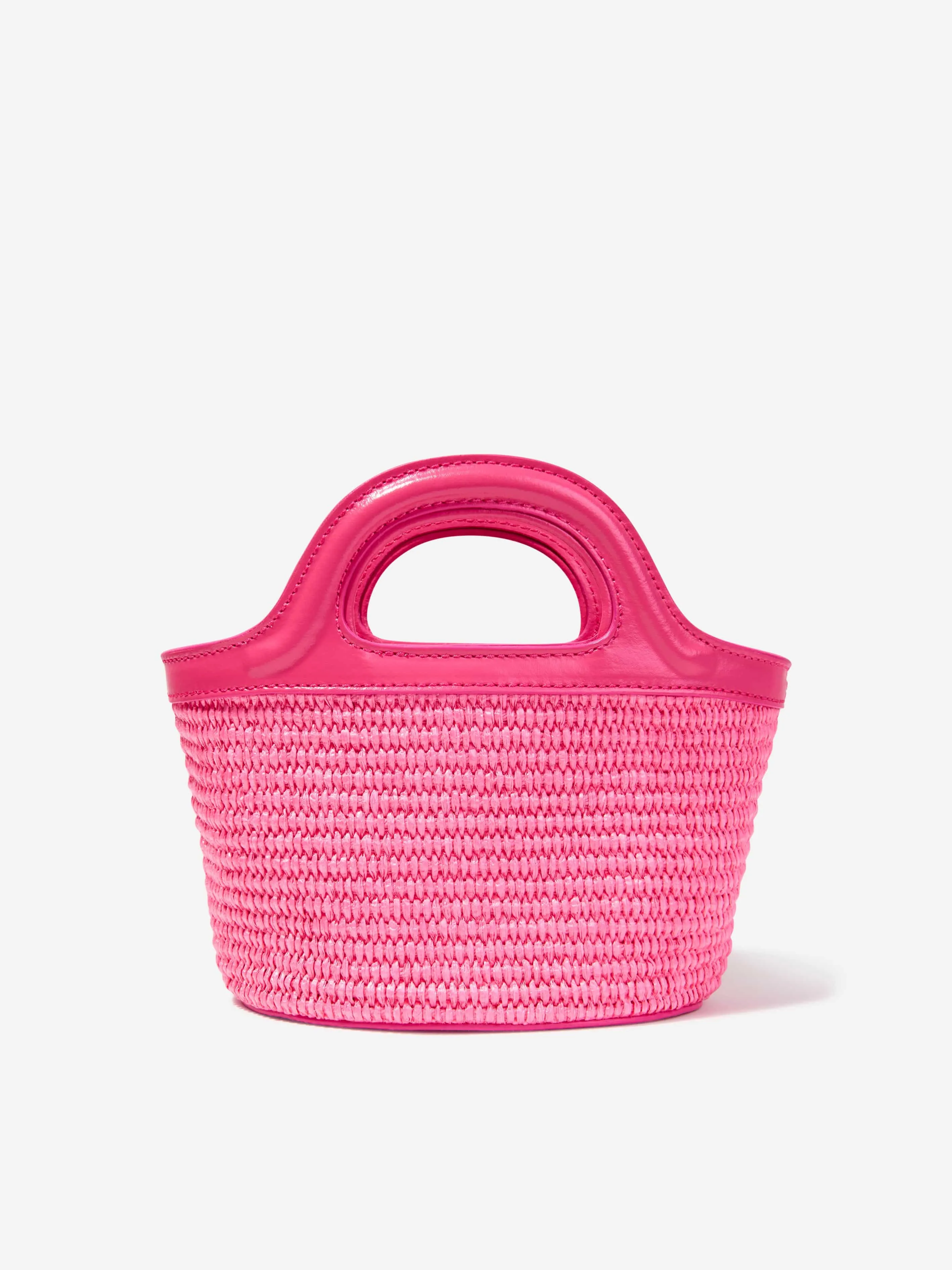 MARNI Girls Shoulder Basket Bag in Pink