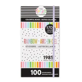 Mega Value Pack Stickers - 100 Sheets - Rainbow Colorful Boxes