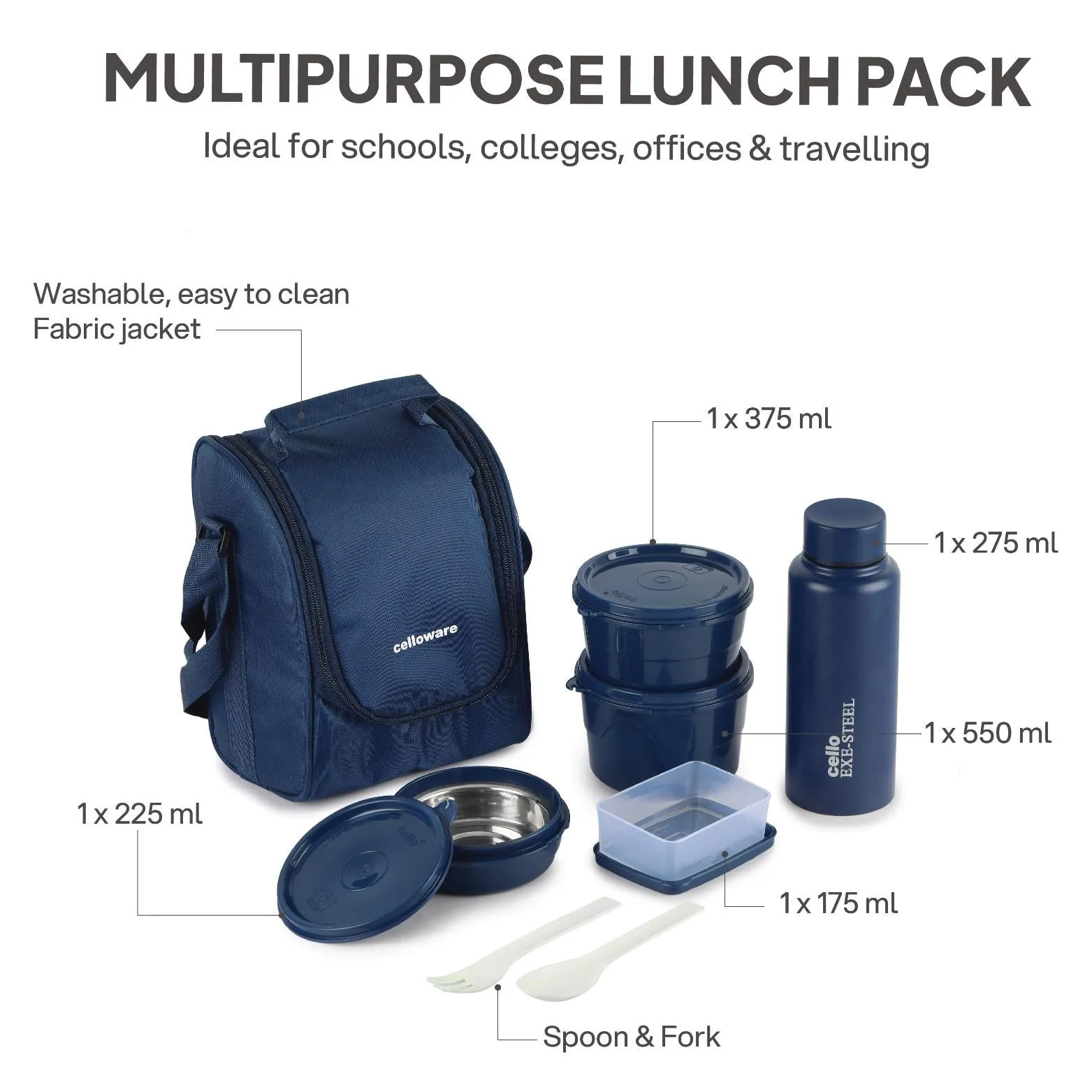 MF All in One Lunch Box with Fabric Bag