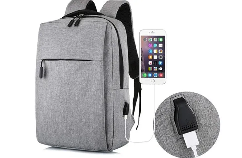 MRoyale™ Men's Slim Laptop Backpack w/ USB Charging Port for Business/School