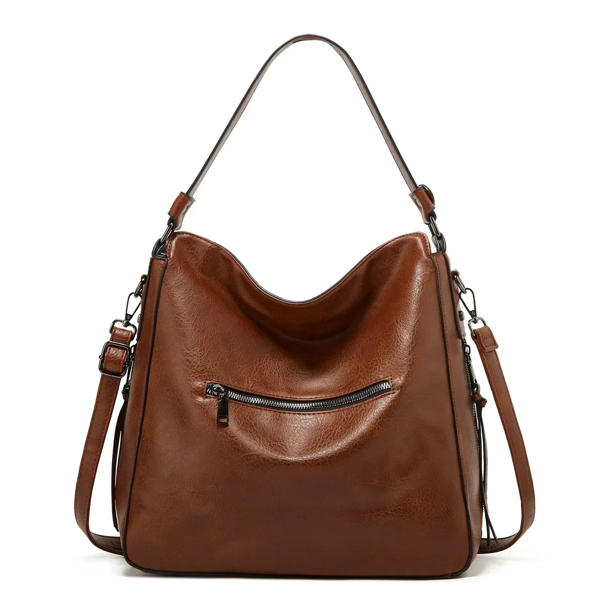 Multi-Zip Leather Bag