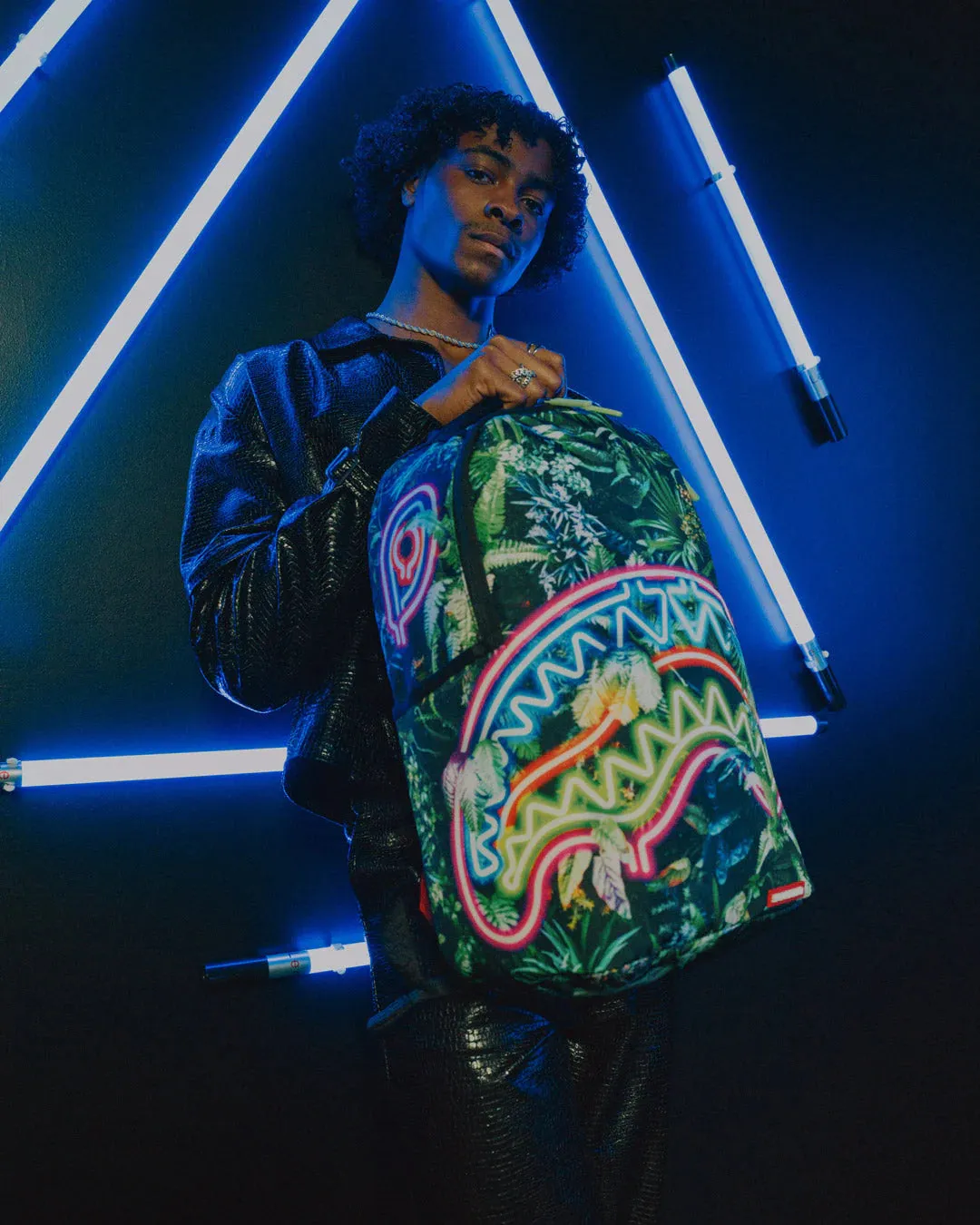 Neon Shark Jungle  Dlxsr Backpack