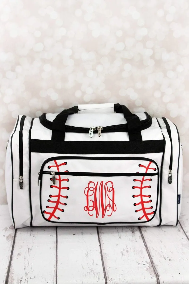 NGIL Baseball Laces Duffle Bag with Black Trim 20"