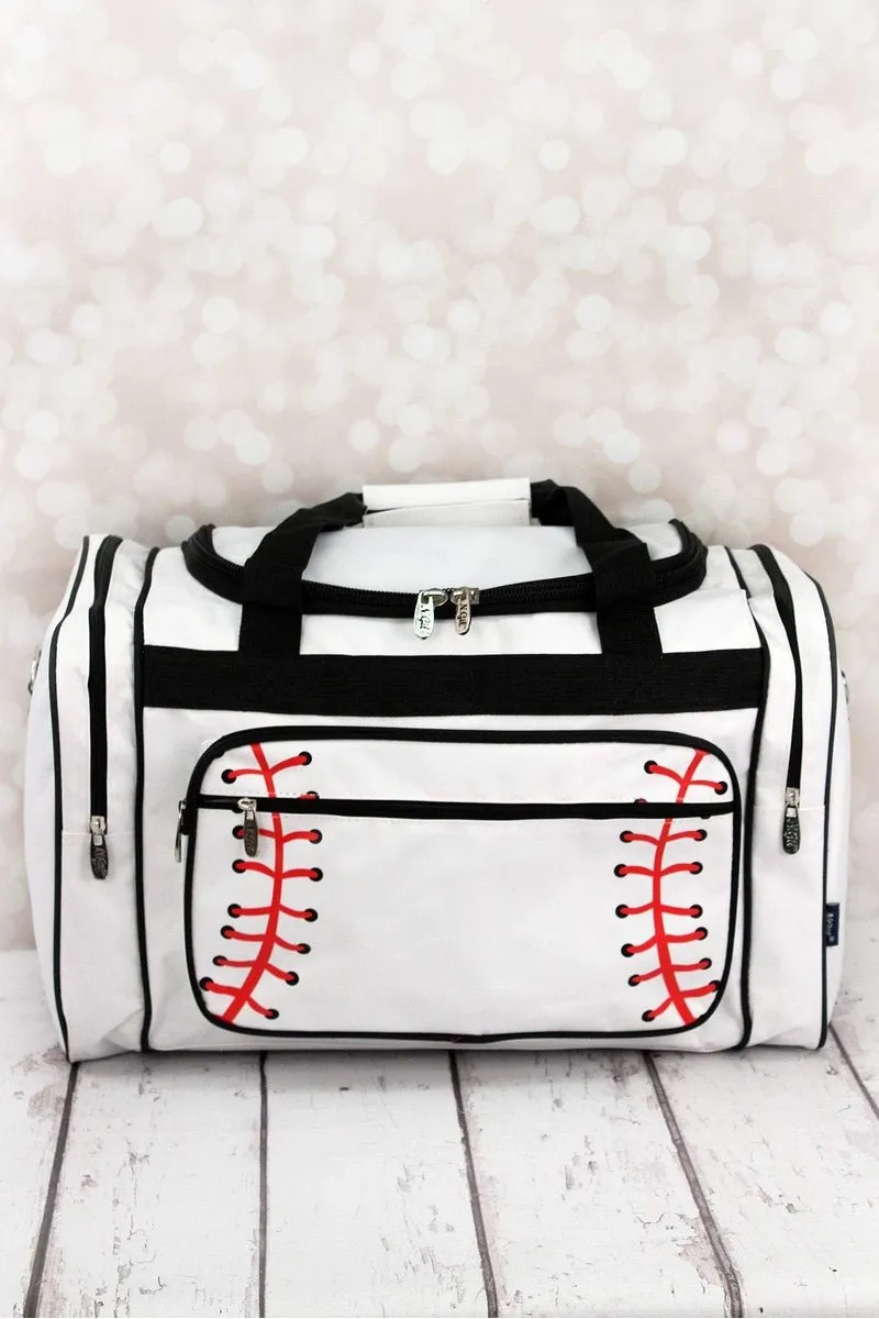 NGIL Baseball Laces Duffle Bag with Black Trim 20"