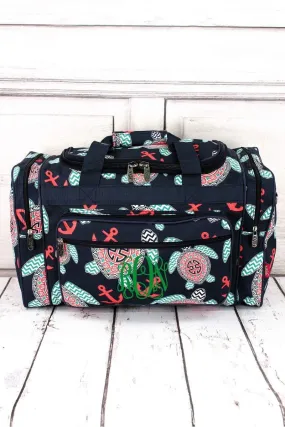 NGIL Preppy Under the Sea Duffle Bag with Navy Trim 20"