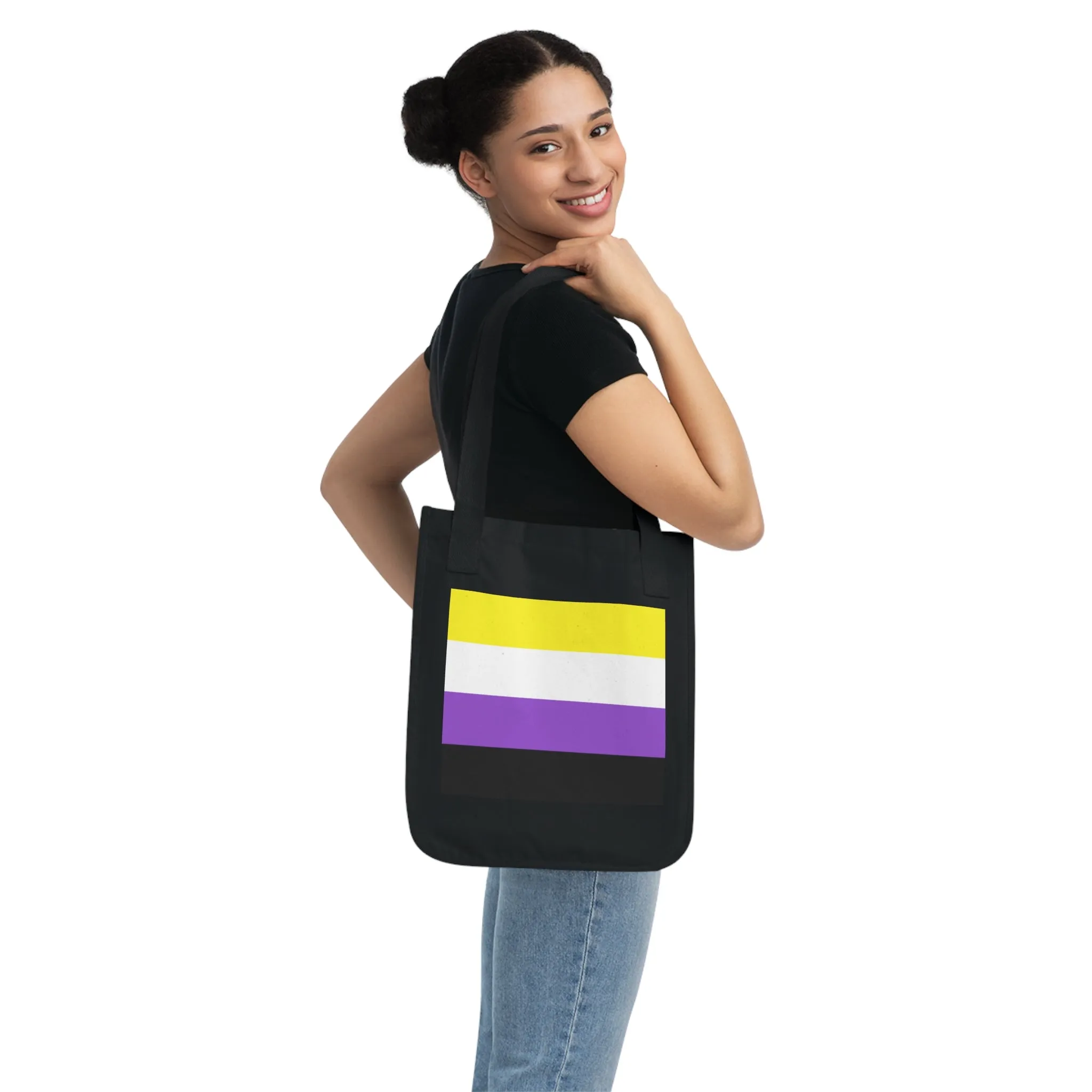 Nonbinary Pride Organic Canvas Tote Bag - Eco-Friendly Carryall for Celebrations