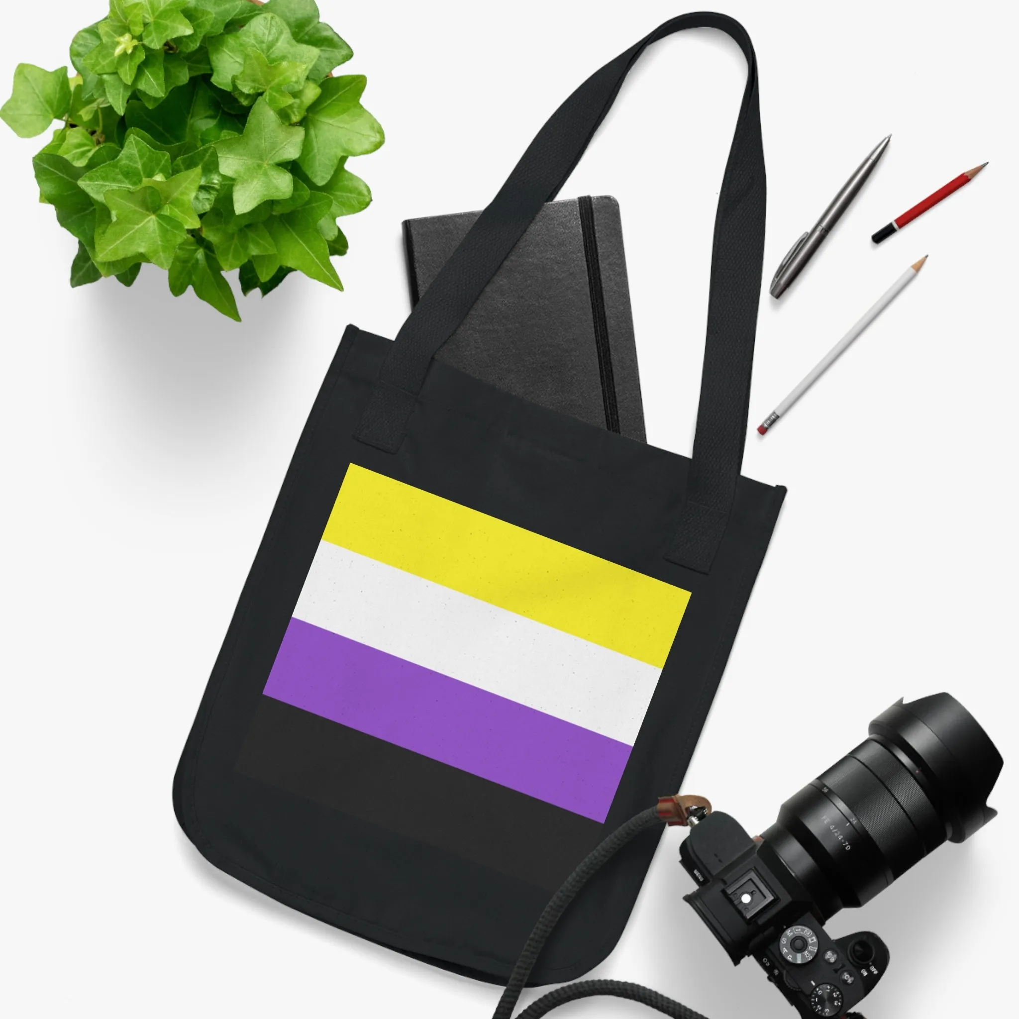 Nonbinary Pride Organic Canvas Tote Bag - Eco-Friendly Carryall for Celebrations