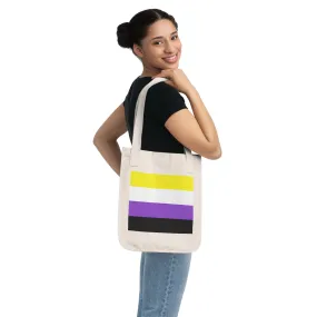 Nonbinary Pride Organic Canvas Tote Bag - Eco-Friendly Carryall for Celebrations