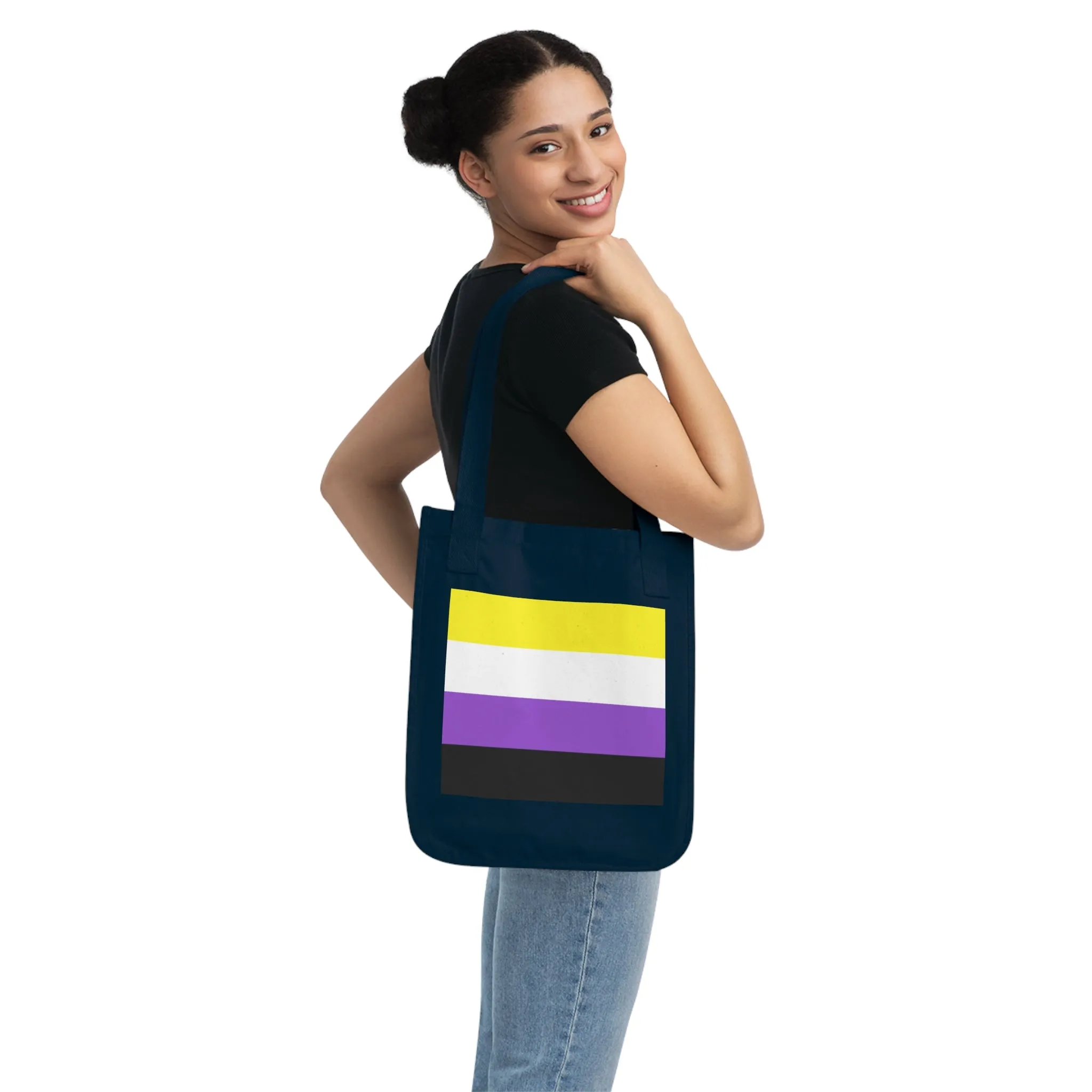 Nonbinary Pride Organic Canvas Tote Bag - Eco-Friendly Carryall for Celebrations