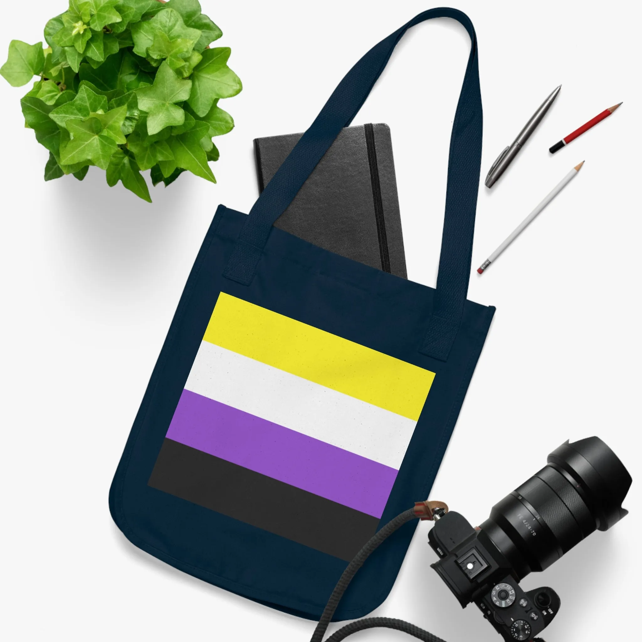 Nonbinary Pride Organic Canvas Tote Bag - Eco-Friendly Carryall for Celebrations