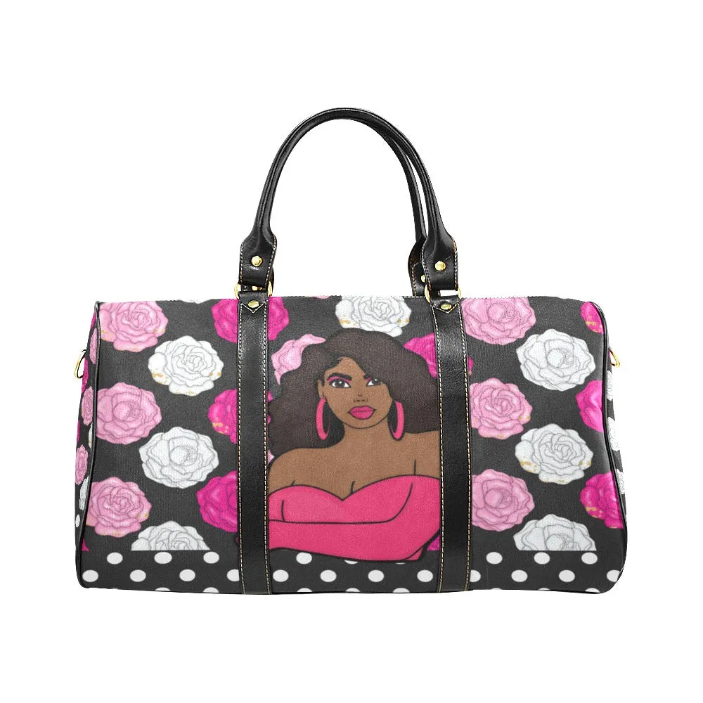 PINK POSIES LARGE TRAVEL DUFFLE