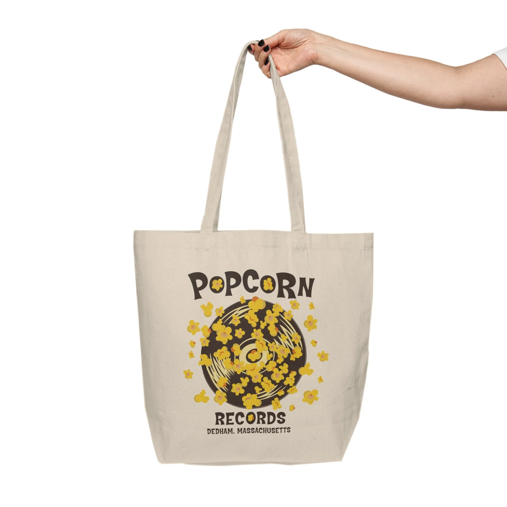 Popcorn Records Canvas Shopping Tote